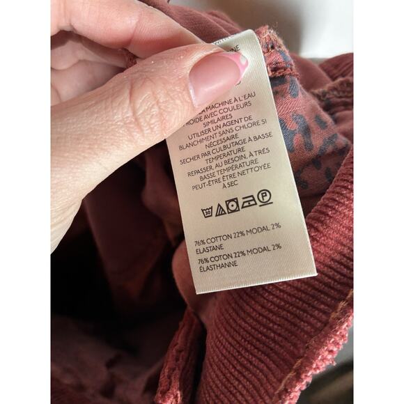 NWT Free People Women's Corduroy Pants Red Straight 25 Risk Taker High Rise - Picture 10 of 10